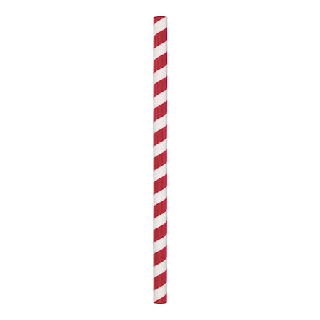 Hoffmaster 8.5" Giant Red and White Stripe Paper Straws PK 1500 PK 600251